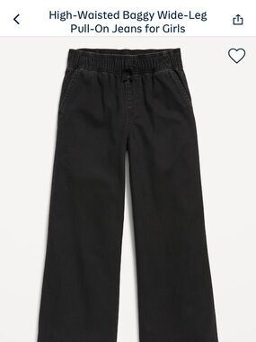 Old Navy Black High-Waisted Baggy Wide-Leg Pull-On Jeans for Girls